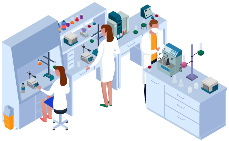 Illustration einer Laboruntersuchung